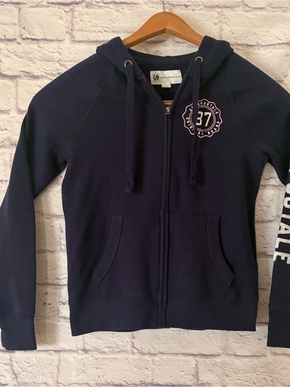 Aeropostale Women’s Y2K Navy Zip-Up Hoodie Jacket - XS